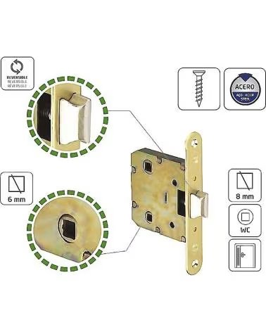 AMIG CERRADURA DE EMBUTIR PARA PUERTAS MULTICOLOR