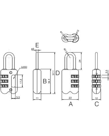 YALE CANDADO DE SEGURIDAD CON COMBINACIÓN NUMÉRICA MULTICOLOR