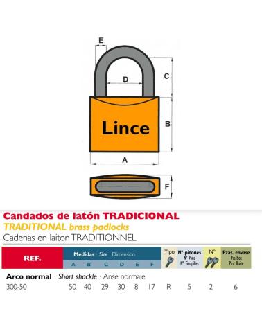 LINCE CANDADO DE SEGURIDAD TRADICIONAL MULTICOLOR