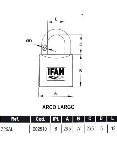 IFAM CANDADO DE ALTA SEGURIDAD PARA CERRAJERÍA MULTICOLOR