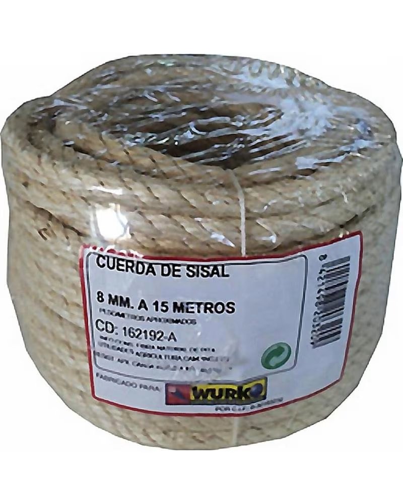 WURKO SISAL-SEIL 8 MM X 15 METER MULTICOLOR