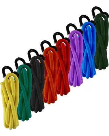 WURKO MULTICOLORED BUNGEE CORD SET WITH HOOK MULTICOLOR