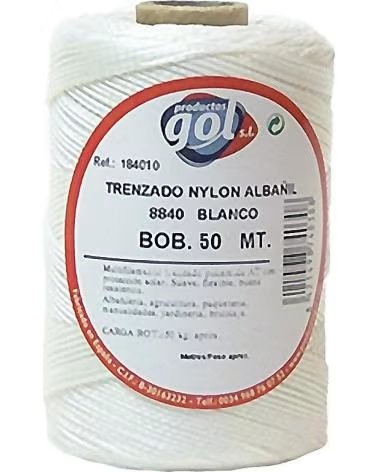 WURKO BOBINA DE FIO TRANÇADO DE NYLON BRANCO 50 METROS MULTICOLOR