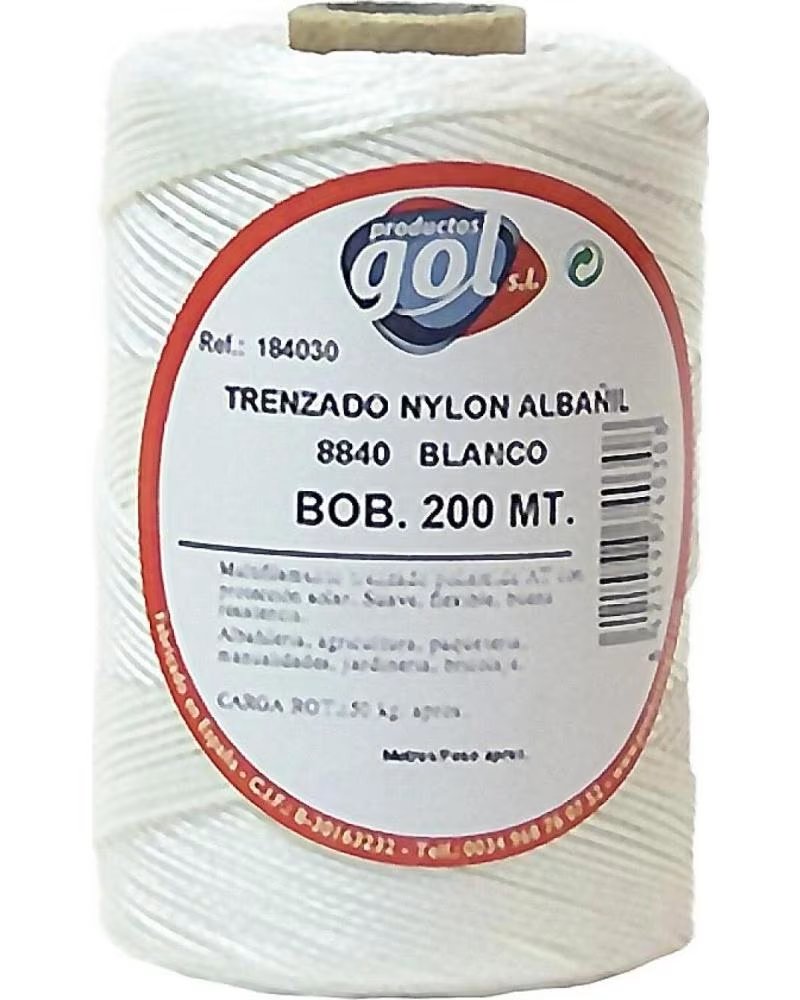 WURKO GEFLOCHTENE NYLON-SCHNURSPULE WEISS 200M MULTICOLOR