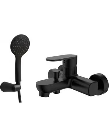 KALLA TORNEIRA PARA BANHEIRA E CHUVEIRO COM DUCHA DE MÃO ACABAMENTO PRETO MATE MULTICOLOR