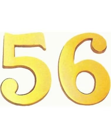 WURKO NÚMERO ADHESIVO 56 DORADO MULTICOLOR