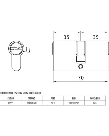 KORMAX CILINDRO DE SEGURIDAD PARA PUERTAS MULTICOLOR