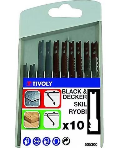 TIVOLY JEU DE 10 LAMES DE SCIE SAUTEUSE MULTICOLOR