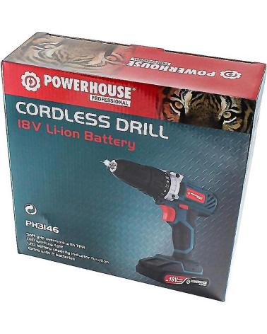 POWERHOUSE TALADRO INALÁMBRICO CON BATERÍA DE LITIO MULTICOLOR