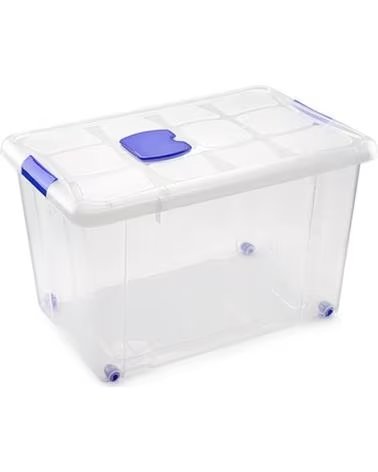 PLASTICFORTE CAIXA DE ORGANIZAÇÃO MULTIUSO COM TAMPA MULTICOLOR