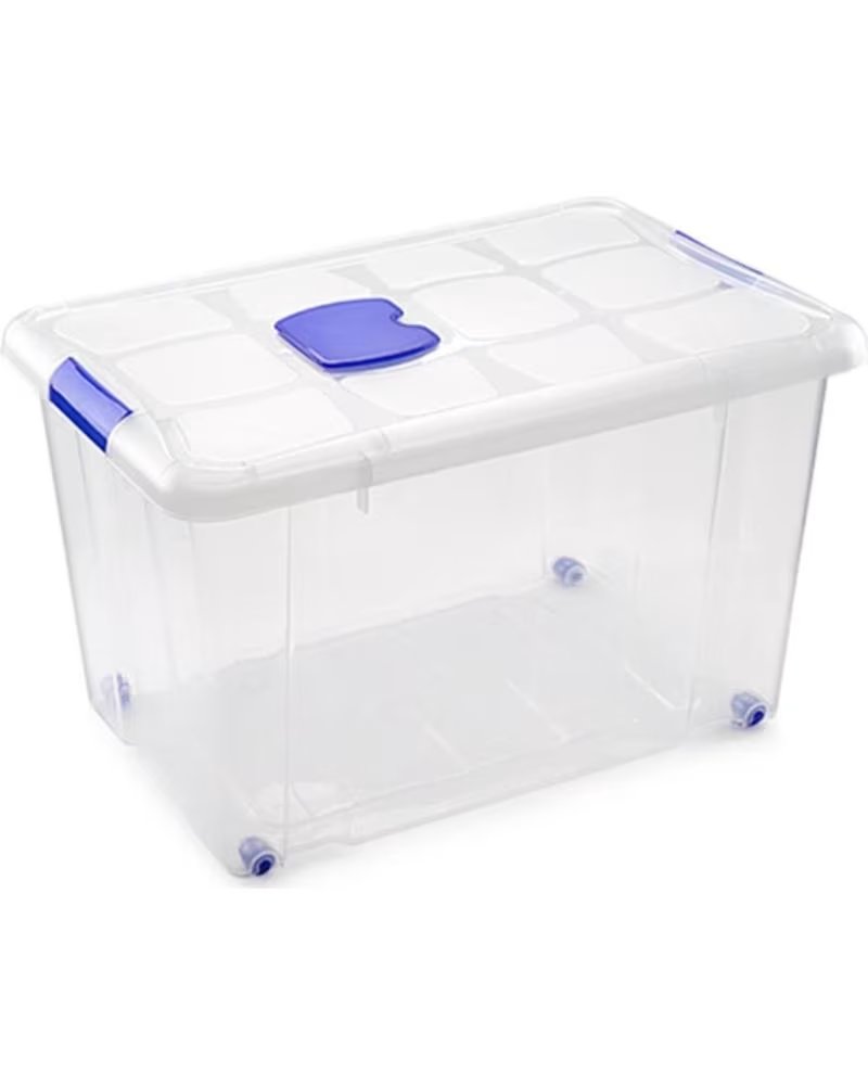 PLASTICFORTE CAIXA DE ORGANIZAÇÃO MULTIUSO COM TAMPA MULTICOLOR