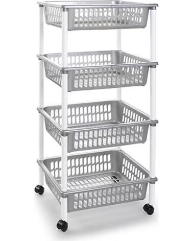 PLASTICFORTE KÜCHENWAGEN MIT 4 EBENEN UND ROLLEN MULTICOLOR