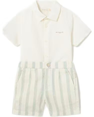 MAYORAL CONJUNTO 1248 BERMUDA LINO RAYAS VERDE