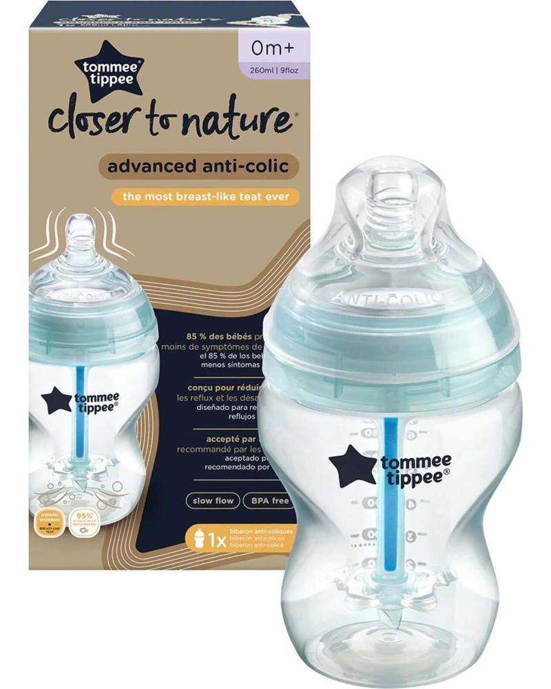 TOMMEE TIPPEE BIBERÓN CLOSER TO NATURE ANTICÓLICOS VERDE