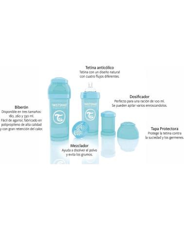TWISTSHAKE BIBERÓN ERGONÓMICO PARA BEBÉ BLANCO