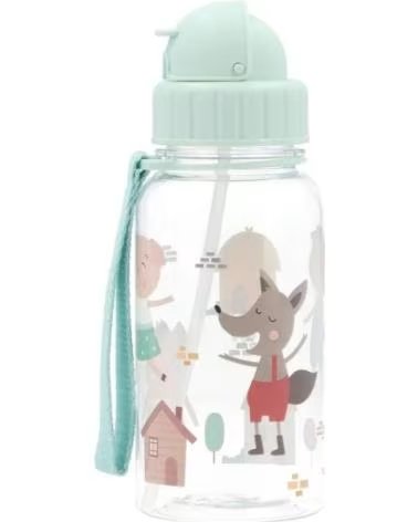 TUTETE KINDER-TRINKFLASCHE MIT ILLUSTRIERTEM DESIGN UND TRAGEGRIFF VERDE
