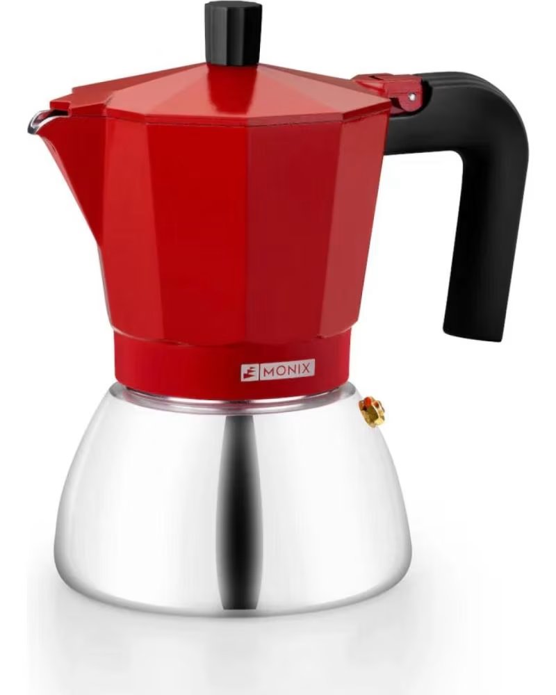 MONIX CAFETERA ITALIANA DE ALUMINIO ROJO