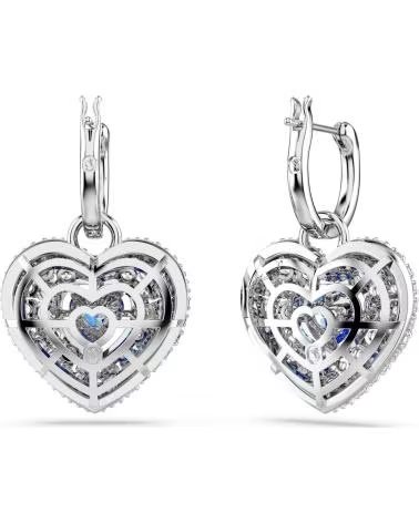 SWAROVSKI PENDIENTES EN FORMA DE CORAZÓN CON CRISTALES AZULES Y BLANCOS