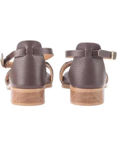 KESLEM 5891 SANDALS WITH ANKLE STRAP AND FRONT DETAIL MARRON