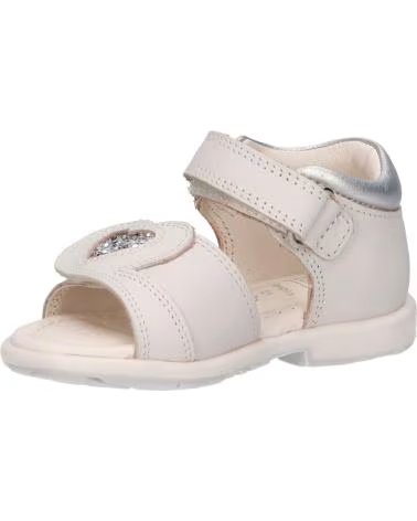 GEOX SANDALES POUR ENFANTS B5521B VERRED BLANCHES ET ARGENTÉES C1Z1N WHITE-LT SILVER