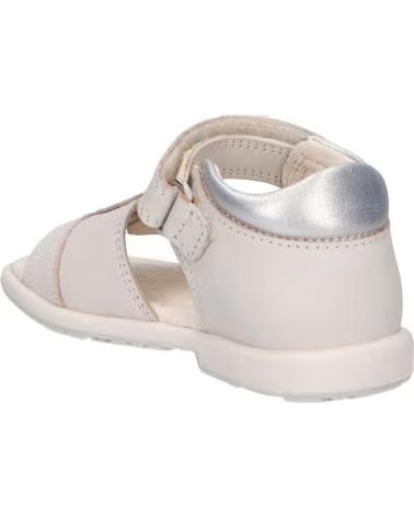 GEOX SANDALES POUR ENFANTS B5521B VERRED BLANCHES ET ARGENTÉES C1Z1N WHITE-LT SILVER