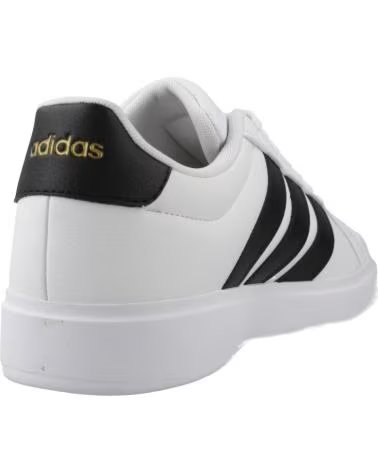 TÊNIS ADIDAS STREETTALK PARA HOMEM, MODELO JP8275, BRANCOS COM DETALHES PRETOS E DOURADOS WHITE