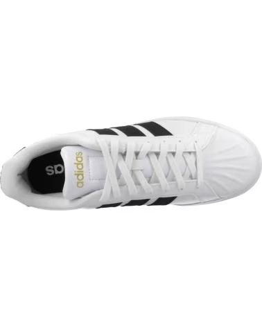 TÊNIS ADIDAS STREETTALK PARA HOMEM, MODELO JP8275, BRANCOS COM DETALHES PRETOS E DOURADOS WHITE