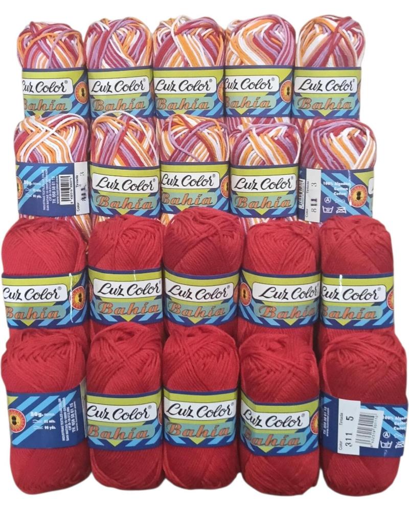 LUZ COLOR LOTE 20 OVILLOS BAHIA ROJO MATIZADO
