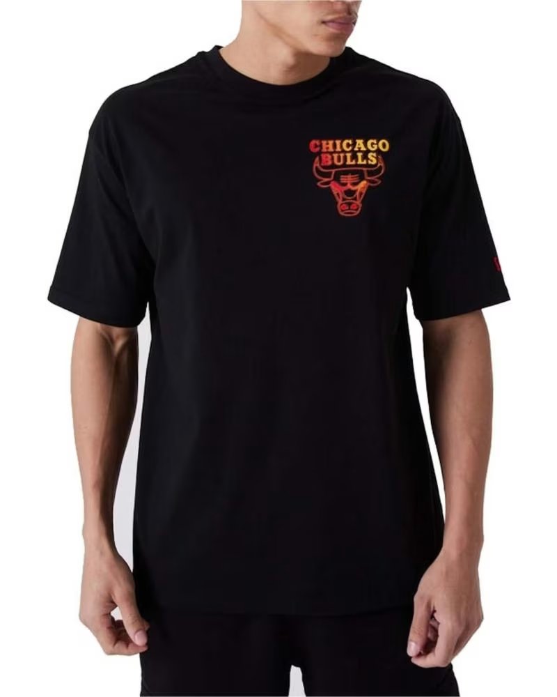 NEW ERA T-SHIRT CHICAGO BULLS 60284682 MANCHES COURTES NOIR NEGRO