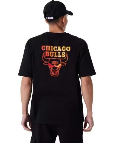 NEW ERA T-SHIRT CHICAGO BULLS 60284682 MANCHES COURTES NOIR NEGRO