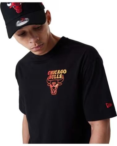 NEW ERA T-SHIRT CHICAGO BULLS 60284682 MANCHES COURTES NOIR NEGRO