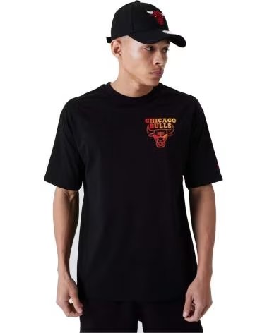 NEW ERA T-SHIRT CHICAGO BULLS 60284682 MANCHES COURTES NOIR NEGRO