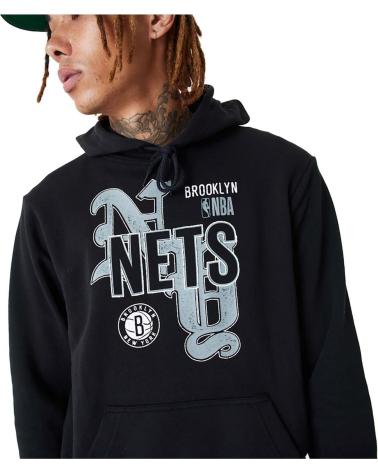NEW ERA SUDADERA CON CAPUCHA BROOKLYN NETS 60416336 NEGRO