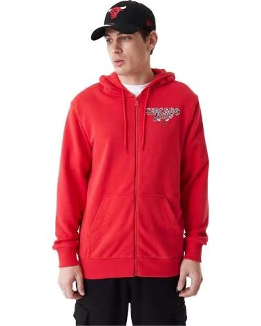 NEW ERA CHICAGO BULLS HOODED JACKET ROJO