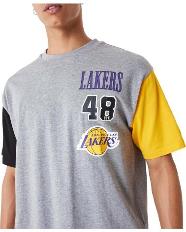 NEW ERA CAMISETA LAKERS MANGA CORTA GRIS
