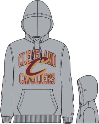 NEW ERA SUDADERA CON CAPUCHA CLEVELAND CAVALIERS GRIS