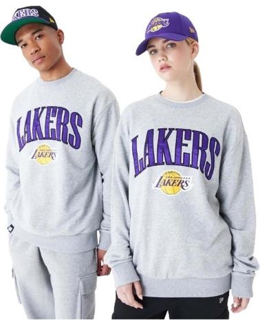 NEW ERA SUDADERA LOS ANGELES LAKERS GRIS UNISEX