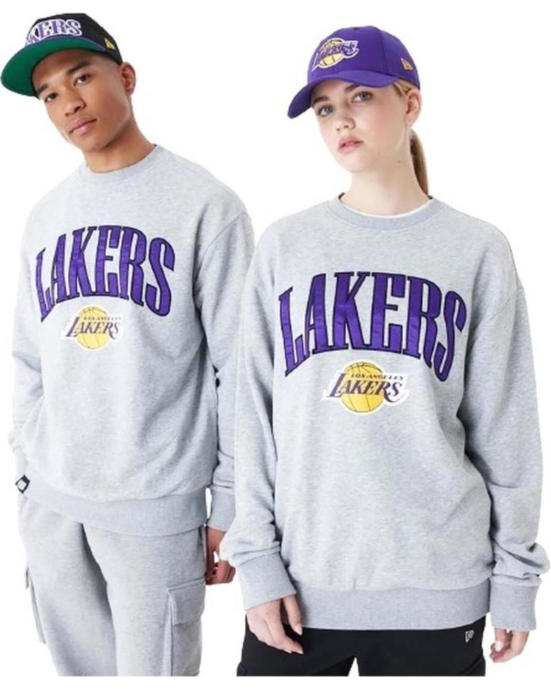 NEW ERA SUDADERA LOS ANGELES LAKERS GRIS UNISEX