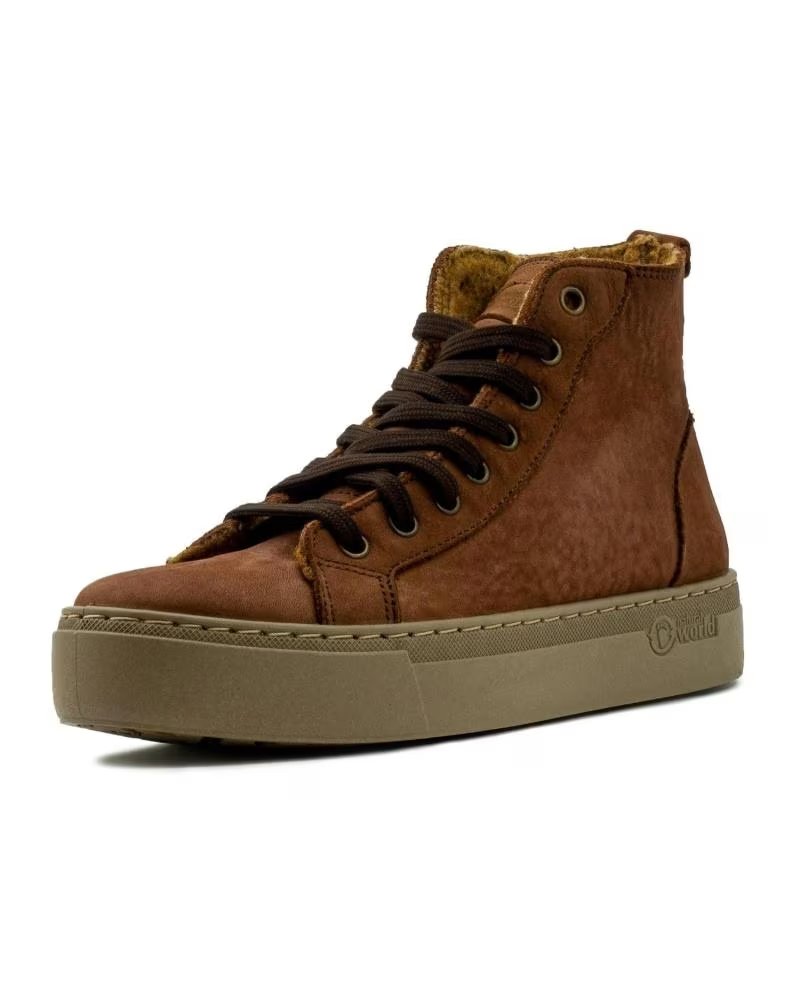 Botins de Mulher NATURAL WORLD VIEIRA NAPA 6180M BOTA MUJER NAPA MARRON CUERO