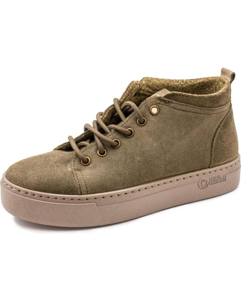 Stiefel für Damen NATURAL WORLD 49 ANYA BOTA MEDIA SUEDE WOOL CASTANA