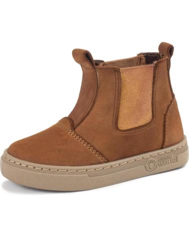 boy Mid boots NATURAL WORLD 6982 N - 49 ADA BOTA ELASTICOS NAPA MARRON CUERO
