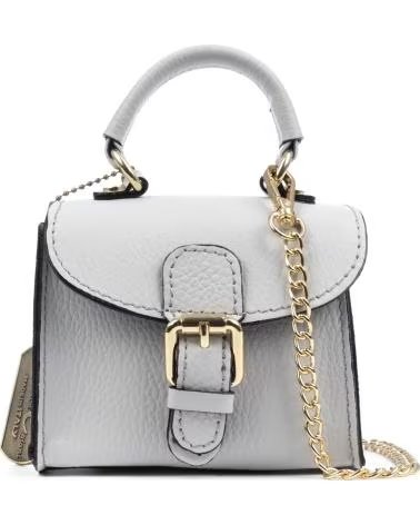 FIRENZE ARTEGIANI ANNICCO MINI BOLSO DE MANO Y BANDOLERA GRIS CLARO