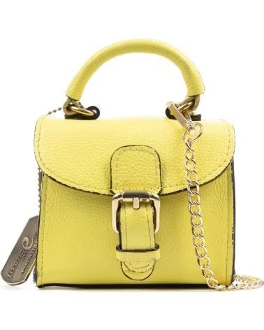 FIRENZE ARTEGIANI ANNICCO MINI BOLSO DE MANO Y BANDOLERA AMARILLO CLARO