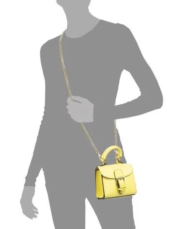 FIRENZE ARTEGIANI ANNICCO MINI BOLSO DE MANO Y BANDOLERA AMARILLO CLARO