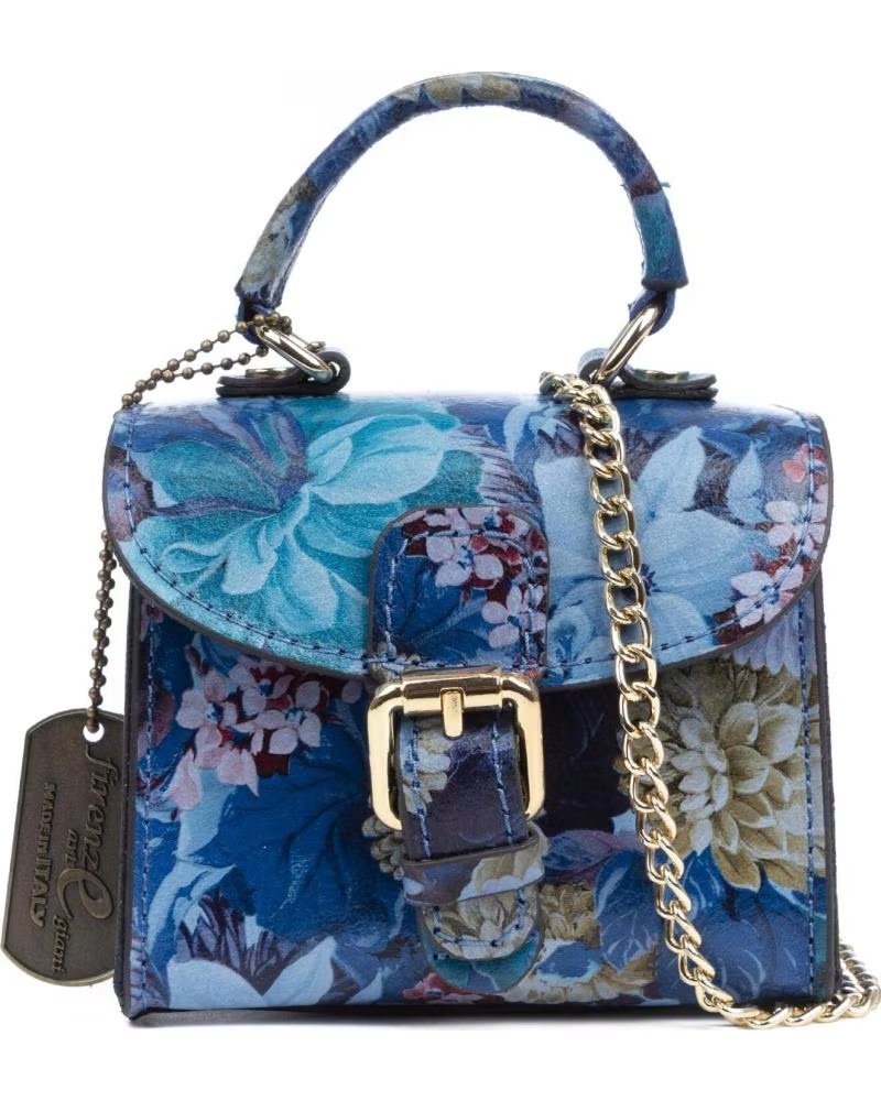 FIRENZE ARTEGIANI ANNICCO MINI BOLSO DE MANO Y BANDOLERA AZUL