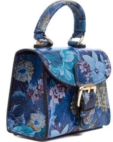 FIRENZE ARTEGIANI ANNICCO MINI BOLSO DE MANO Y BANDOLERA AZUL