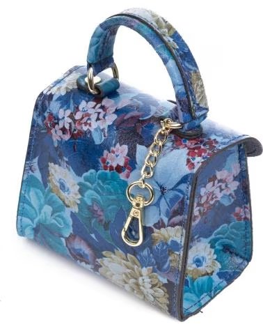 FIRENZE ARTEGIANI ANNICCO MINI BOLSO DE MANO Y BANDOLERA AZUL