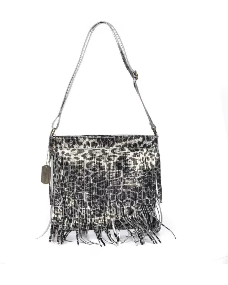FIRENZE ARTEGIANI AVISE BOLSO BANDOLERA CON FLECOS LEOPARDO