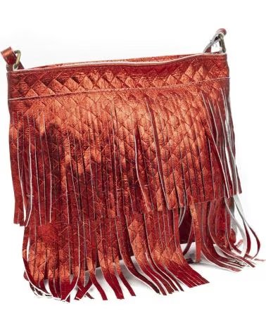 firenze artegiani Avise bolso bandolera con flecos ROJO