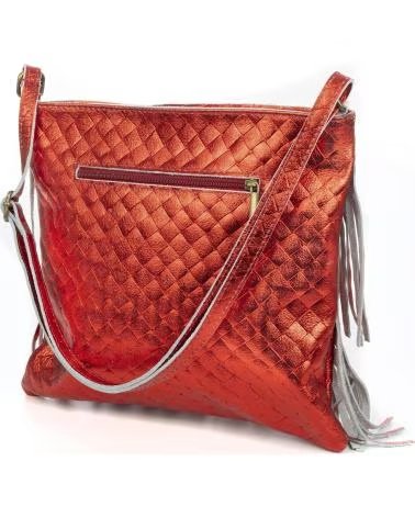 firenze artegiani Avise bolso bandolera con flecos ROJO